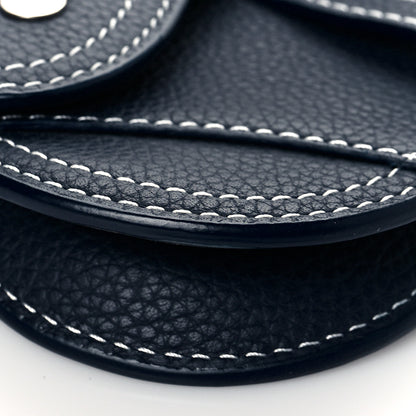 Christian Dior Grained Calfskin Saddle Mini Key Ring Navy Blue 8 of 9