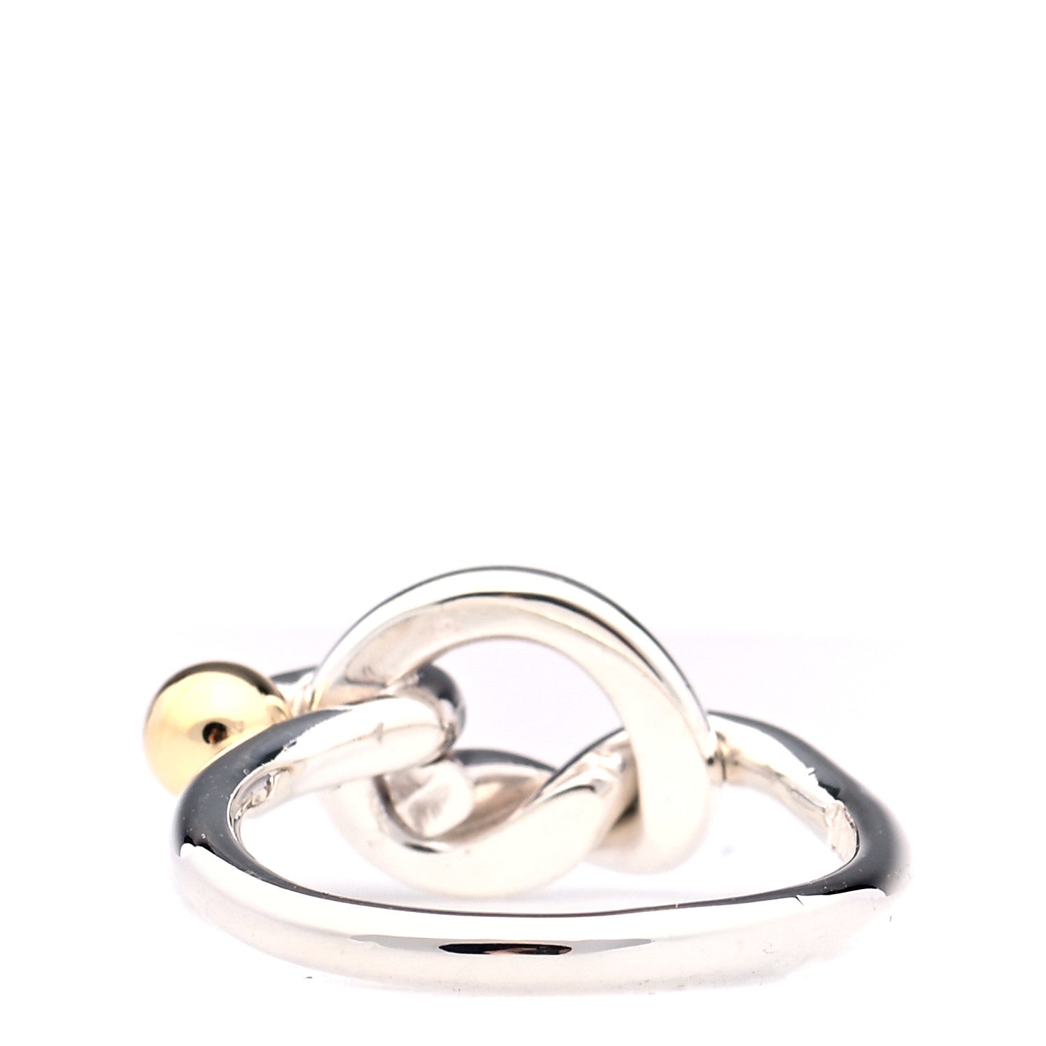 Tiffany Sterling Silver 18K Yellow Gold Love Knot Ring 48 4.5 3 of 5