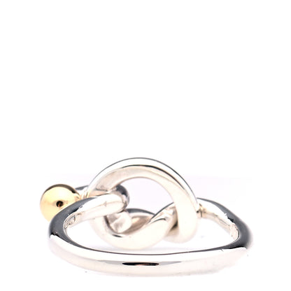 Tiffany Sterling Silver 18K Yellow Gold Love Knot Ring 48 4.5 3 of 5