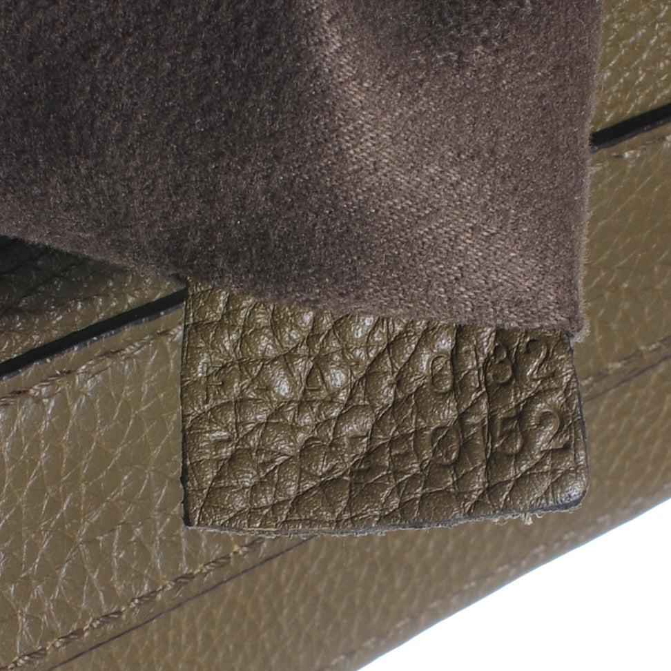 Drummed Calfskin Mini Luggage Olive Green