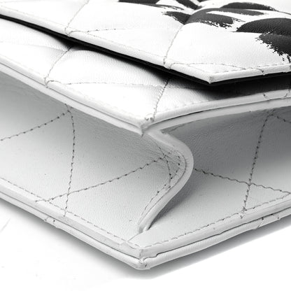 Alexander McQueen Calfskin Quilted Graffiti Skull Medium Chain Crossbody Bag White 8 of 9