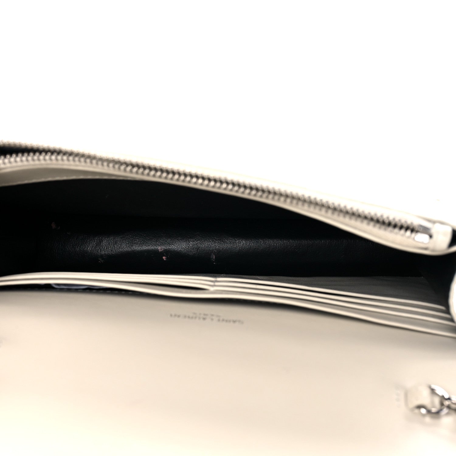Saint Laurent Calfskin Crocodile Embossed Kate Monogram Tassel Chain Wallet Crema Soft 5 of 14