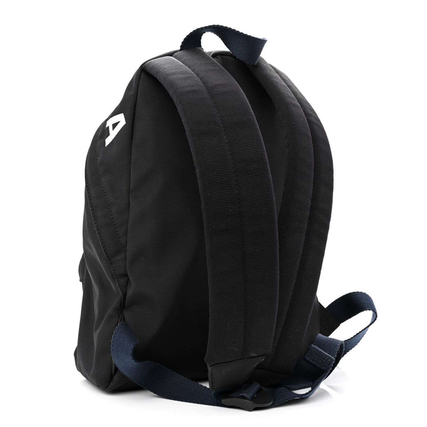 Sport Nylon Logo Embroidered S Wheel Backpack Black White