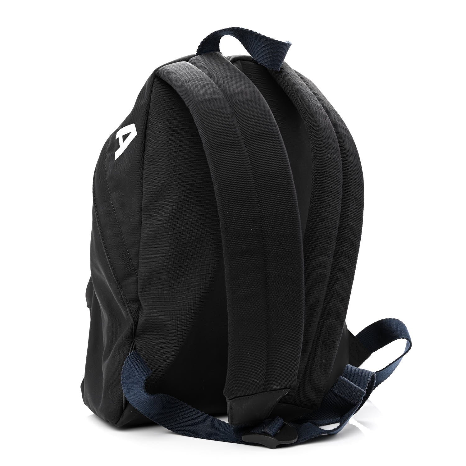 Balenciaga Sport Nylon Logo Embroidered S Wheel Backpack Black White 3 of 10