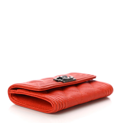 Chanel Caviar Quilted Boy Flap Card Holder Orange 4 of 11