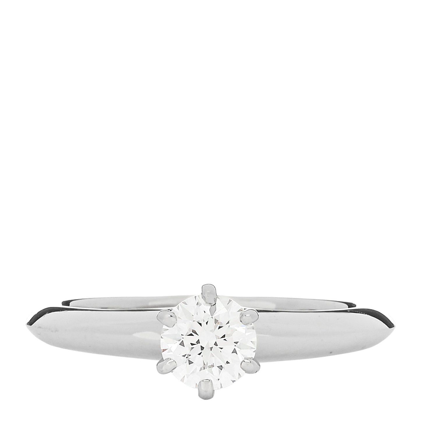 Platinum Diamond .54ct Solitaire Engagement Ring 53 6.5