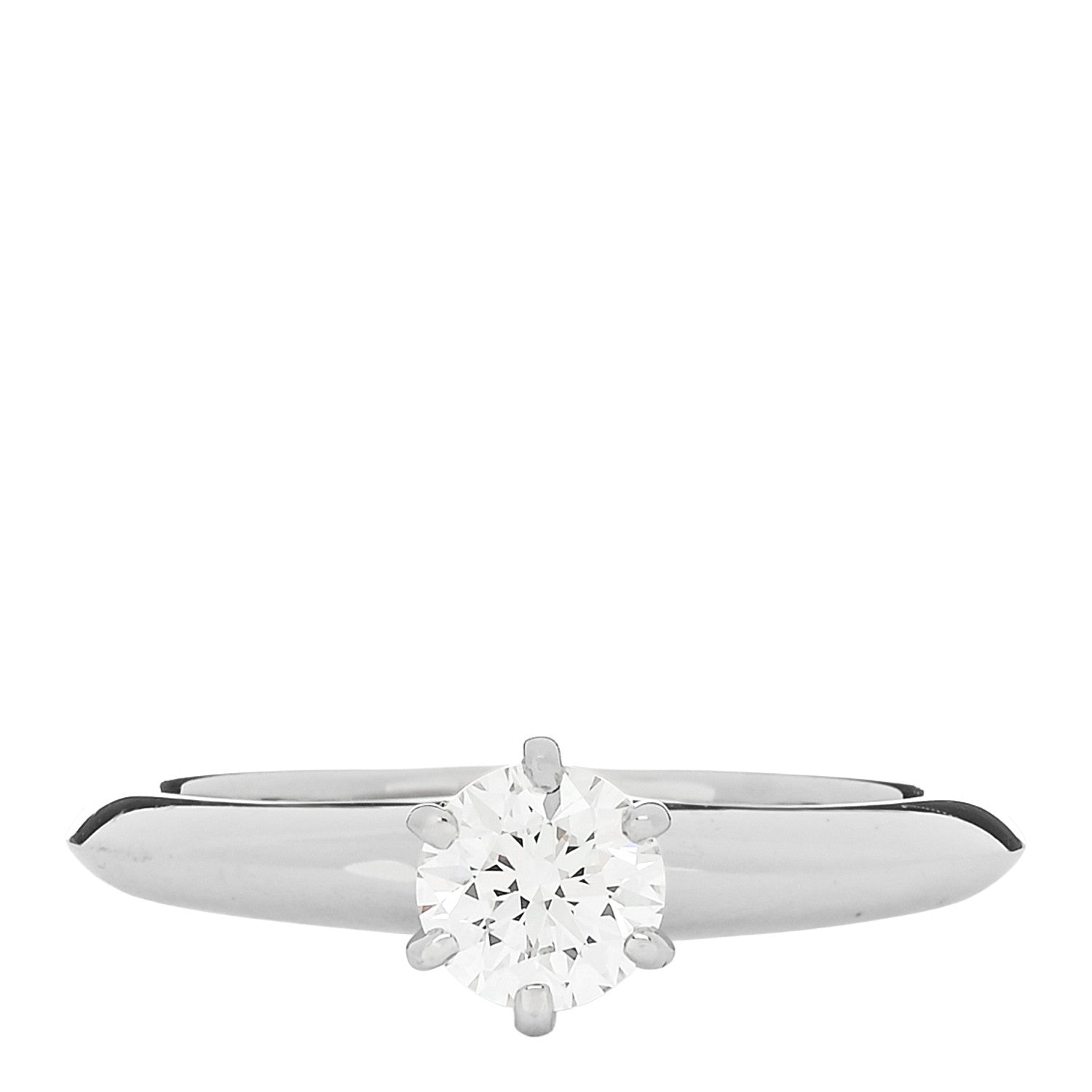 Tiffany Platinum Diamond .54ct Solitaire Engagement Ring 53 6.5 1 of 7