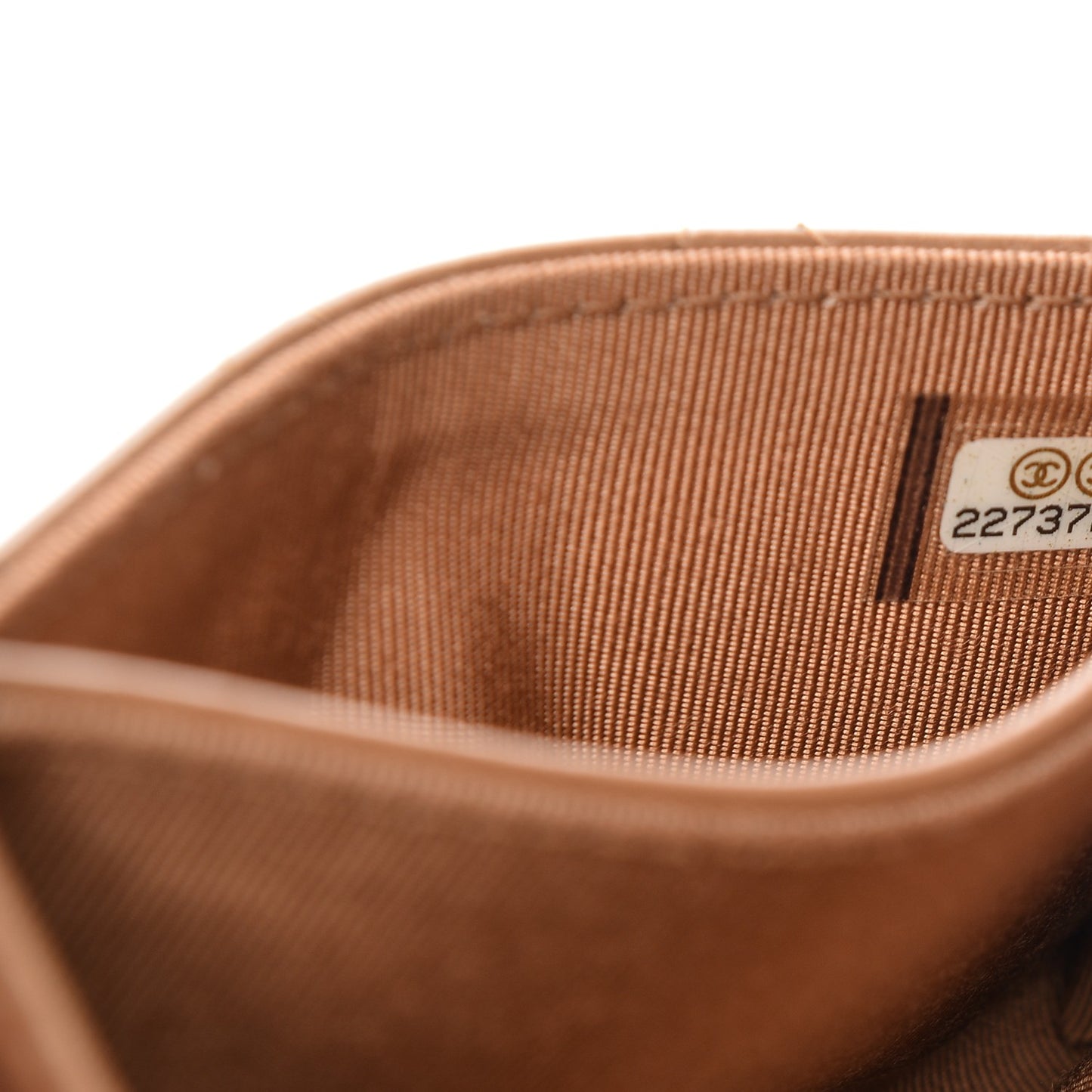 Lambskin Quilted Flap Card Holder Beige