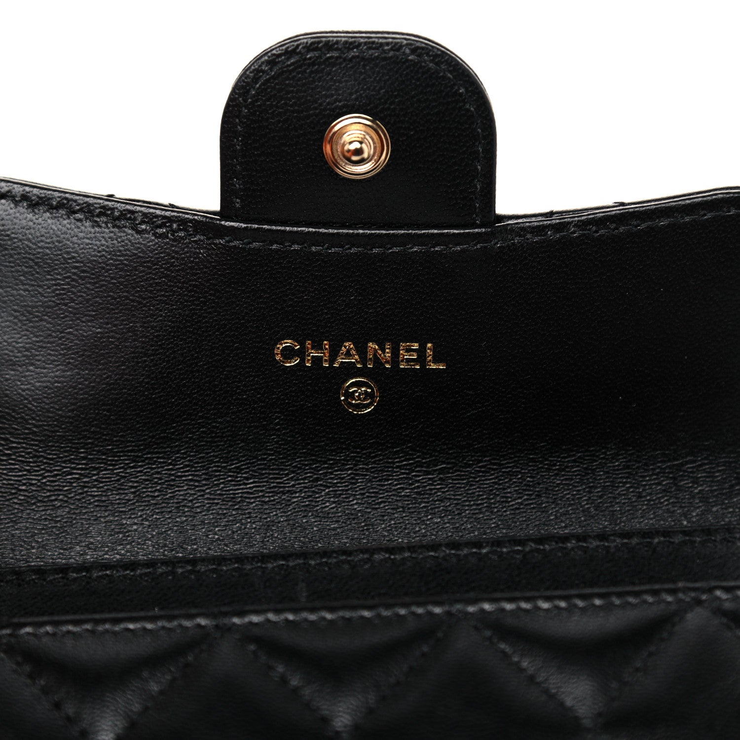 Chanel Lambskin Quilted Flap Card Holder Wallet Black 6 of 9