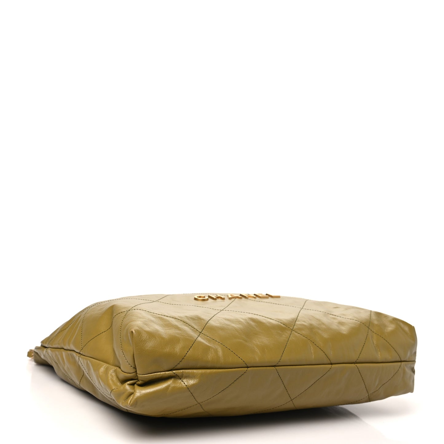 Shiny Calfskin Quilted Chanel 22 Green