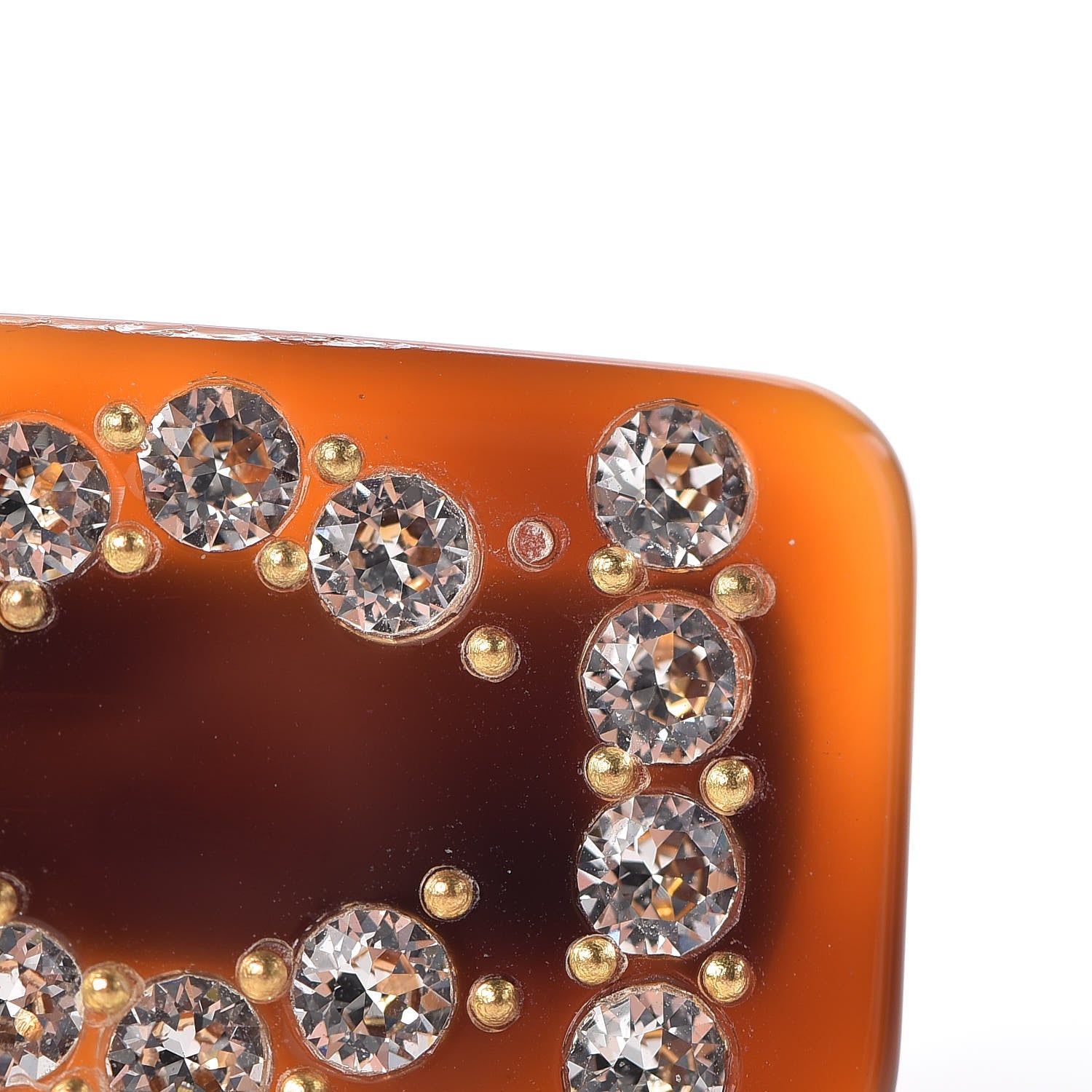 Gucci Resin Crystal Single Hair Barrette Tortoiseshell 6 of 7