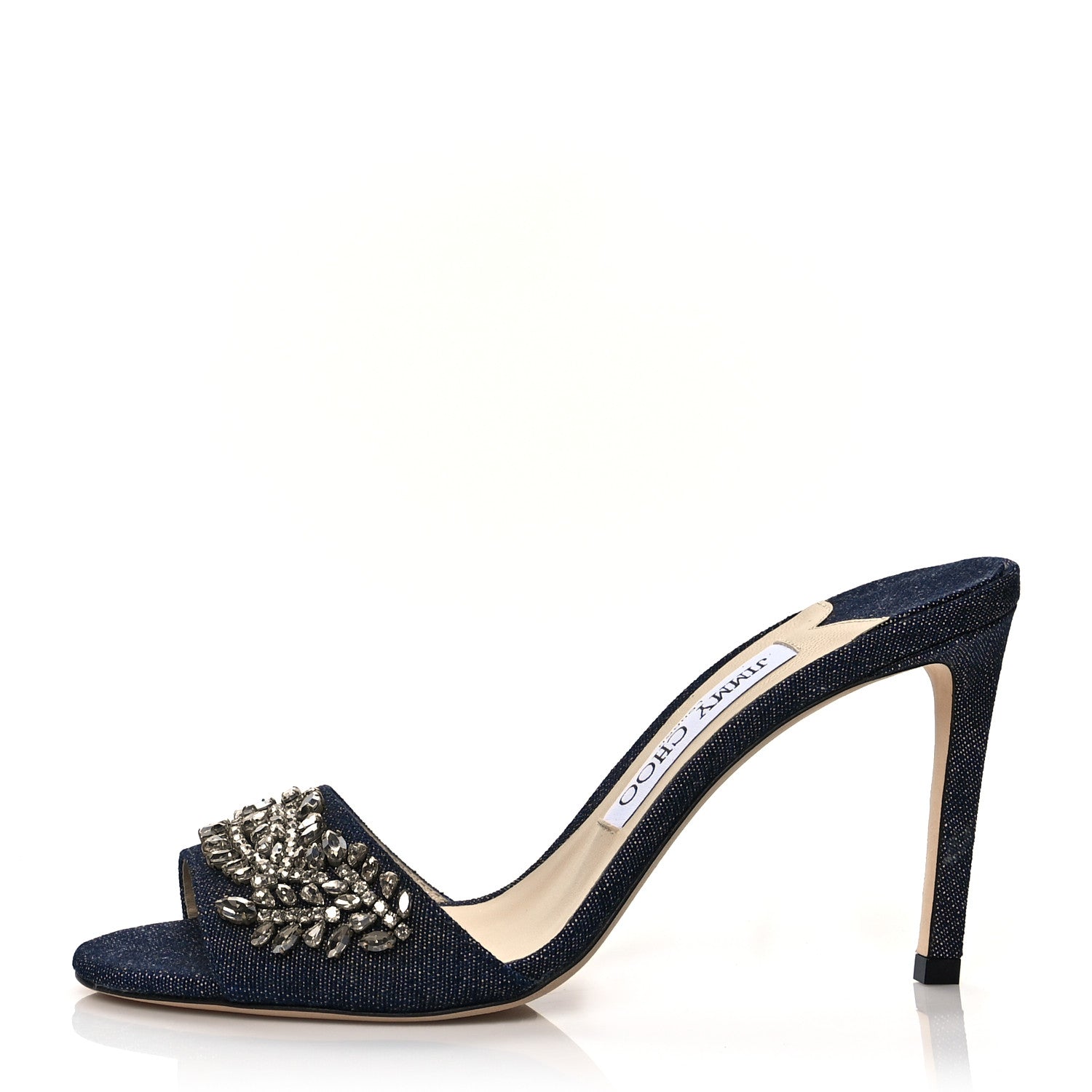 Jimmy Choo Denim Stacey Crystals Mule 37 Indigo 1 of 8