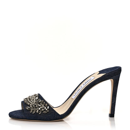 Jimmy Choo Denim Stacey Crystals Mule 37 Indigo 1 of 8