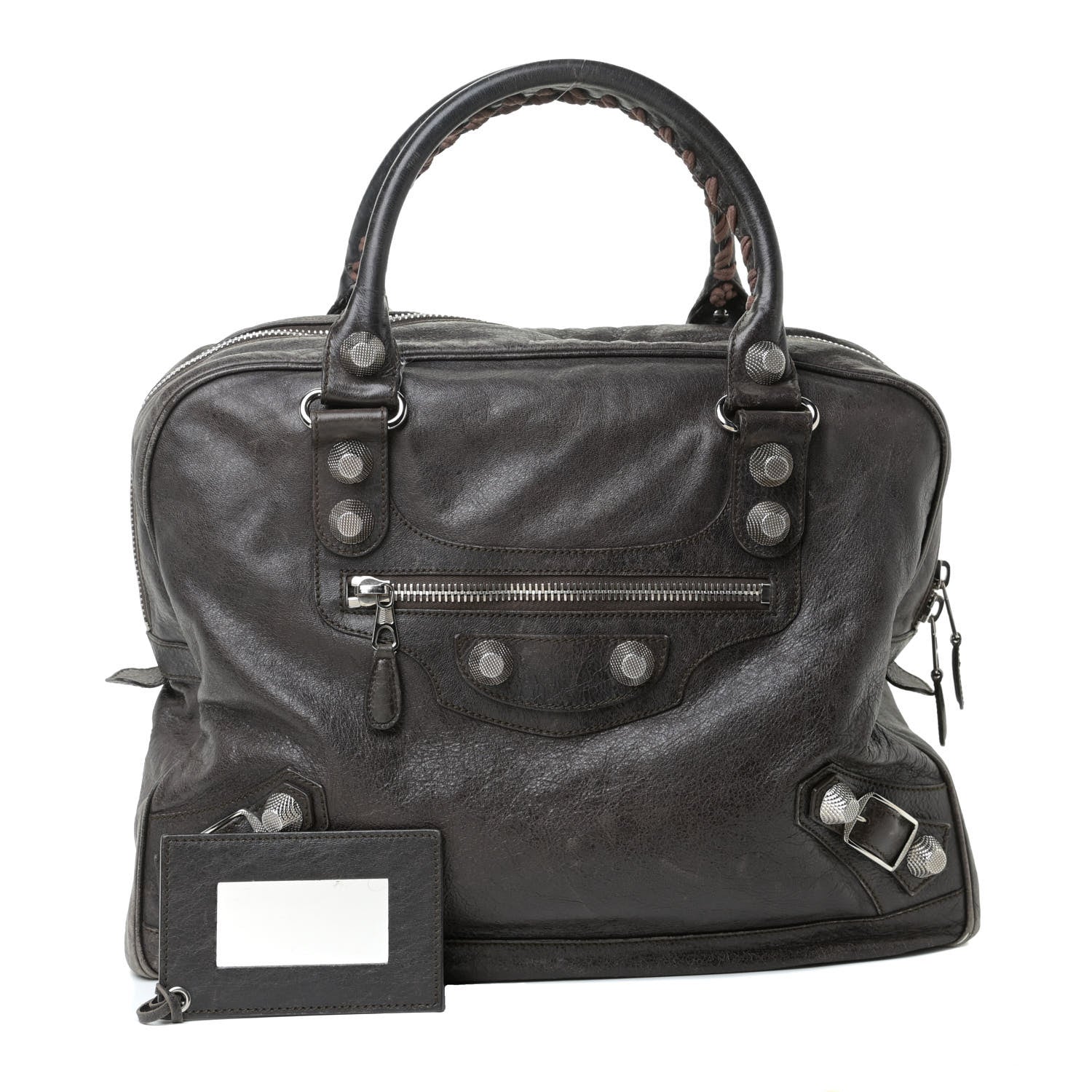 Balenciaga Agneau Giant 12 Silver Hardware Office Tote Charbon 2 of 26