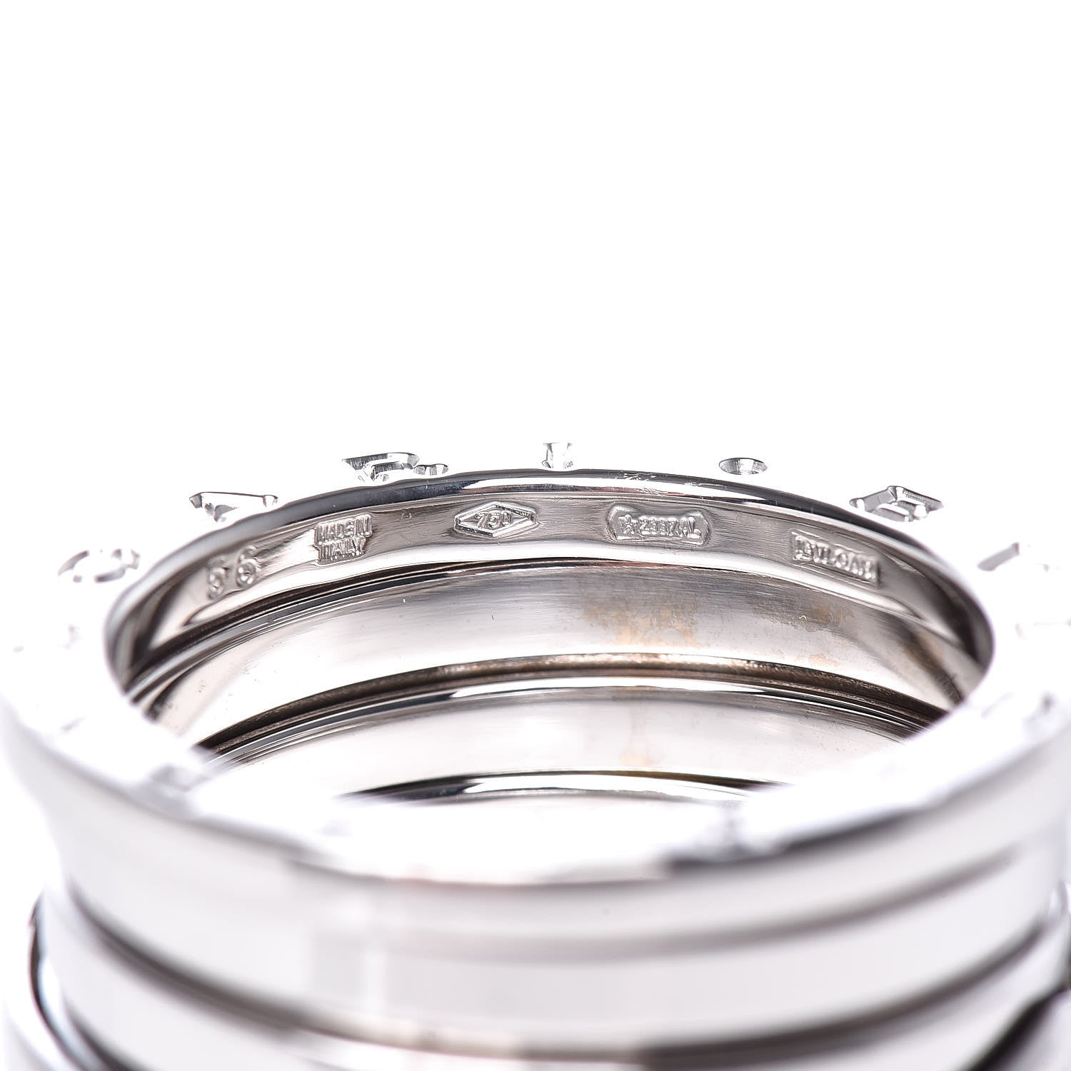 Bulgari 18K White Gold B.Zero1 3 Band Ring 56 7.5 5 of 6