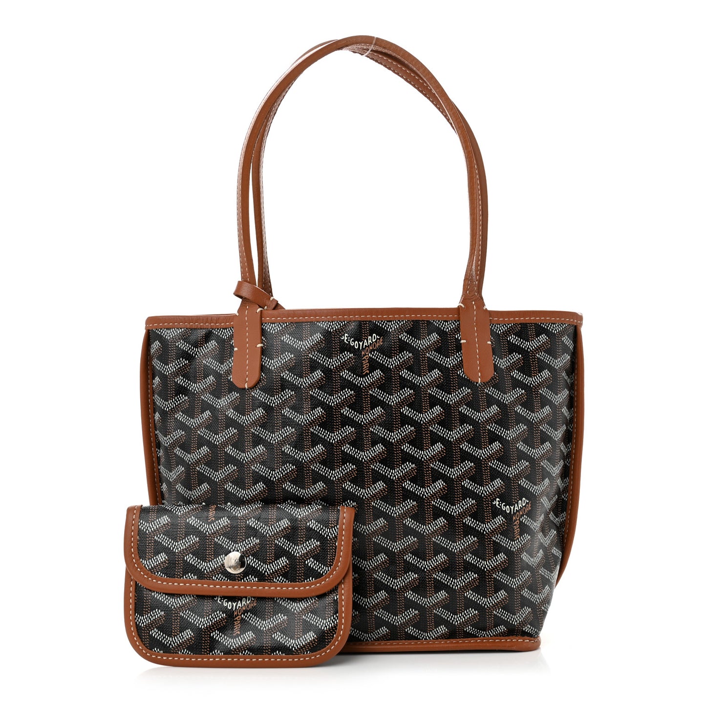 Goyardine Reversible Mini Anjou Black Gold