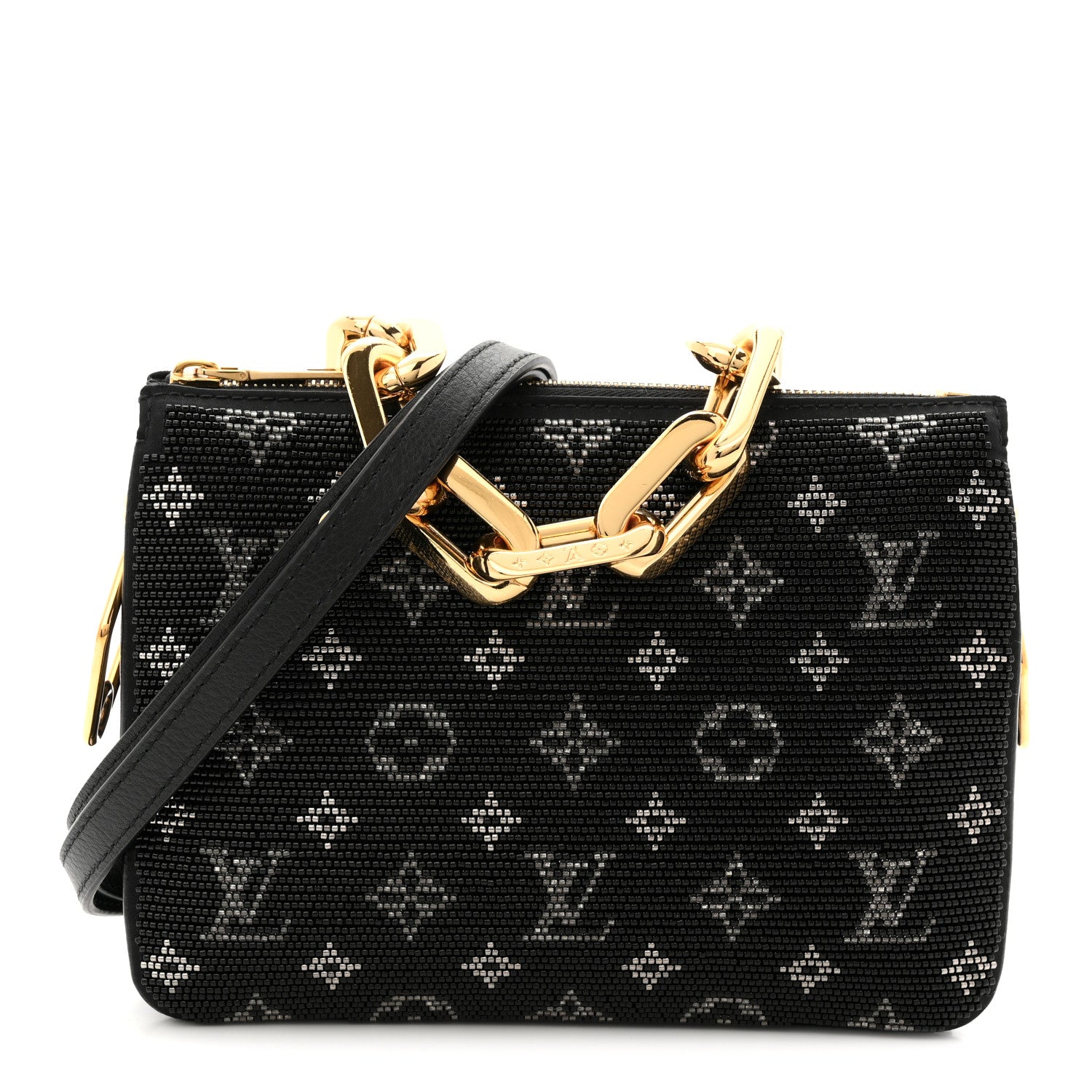 Louis Vuitton Satin Beaded Embroidered Monogram Coussin BB Black 2 of 17