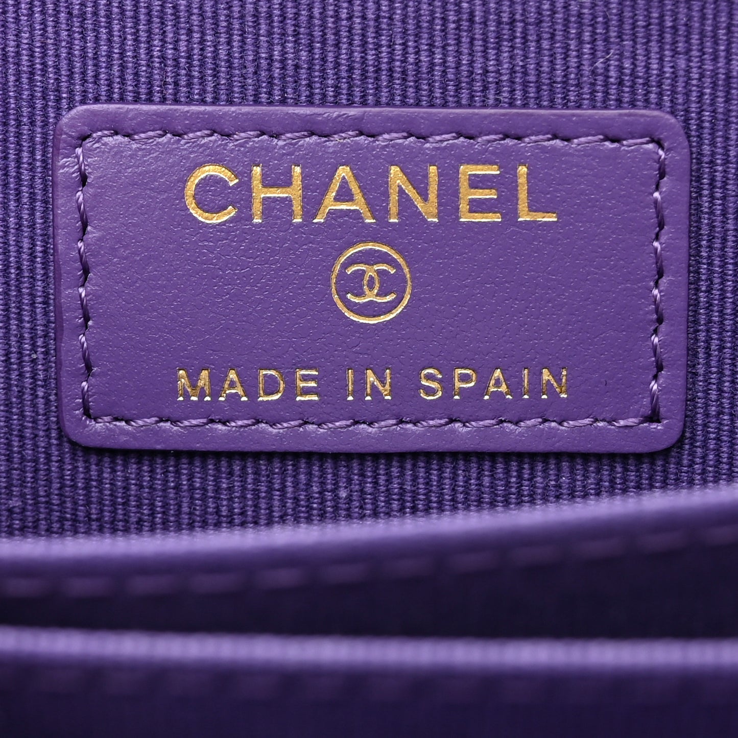 Caviar Quilted Zip Around Coin Purse Wallet Purple