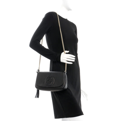 Gucci Pebbled Calfskin Medium Soho Flap Crossbody Black 2 of 7