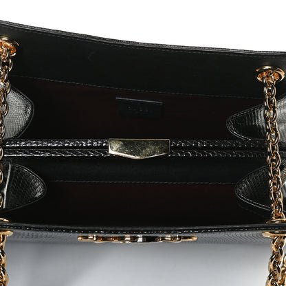 Gucci Lizard Zumi Chain Shoulder Bag Black 5 of 13