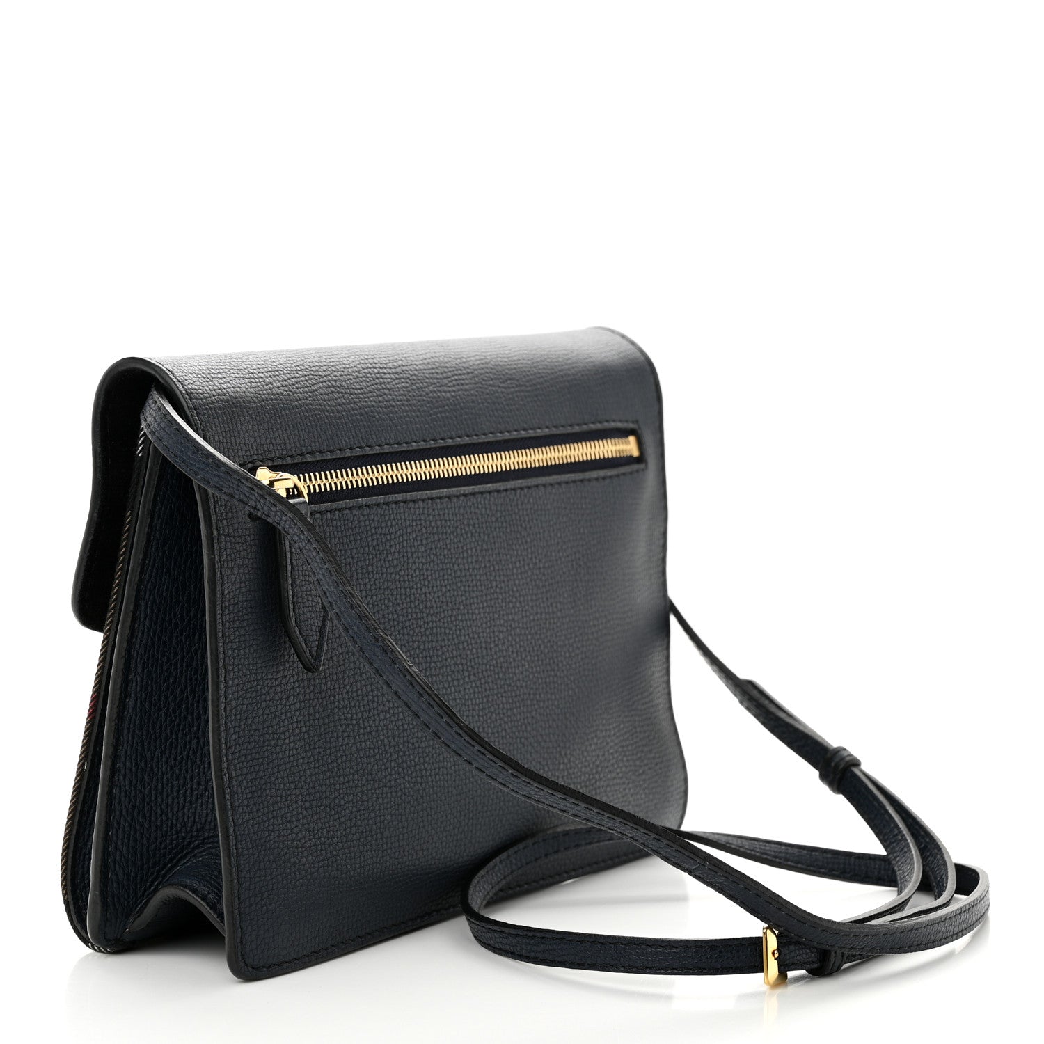 Burberry Derby Calfskin House Check Small Macken Crossbody Bag Ink Blue 3 of 11