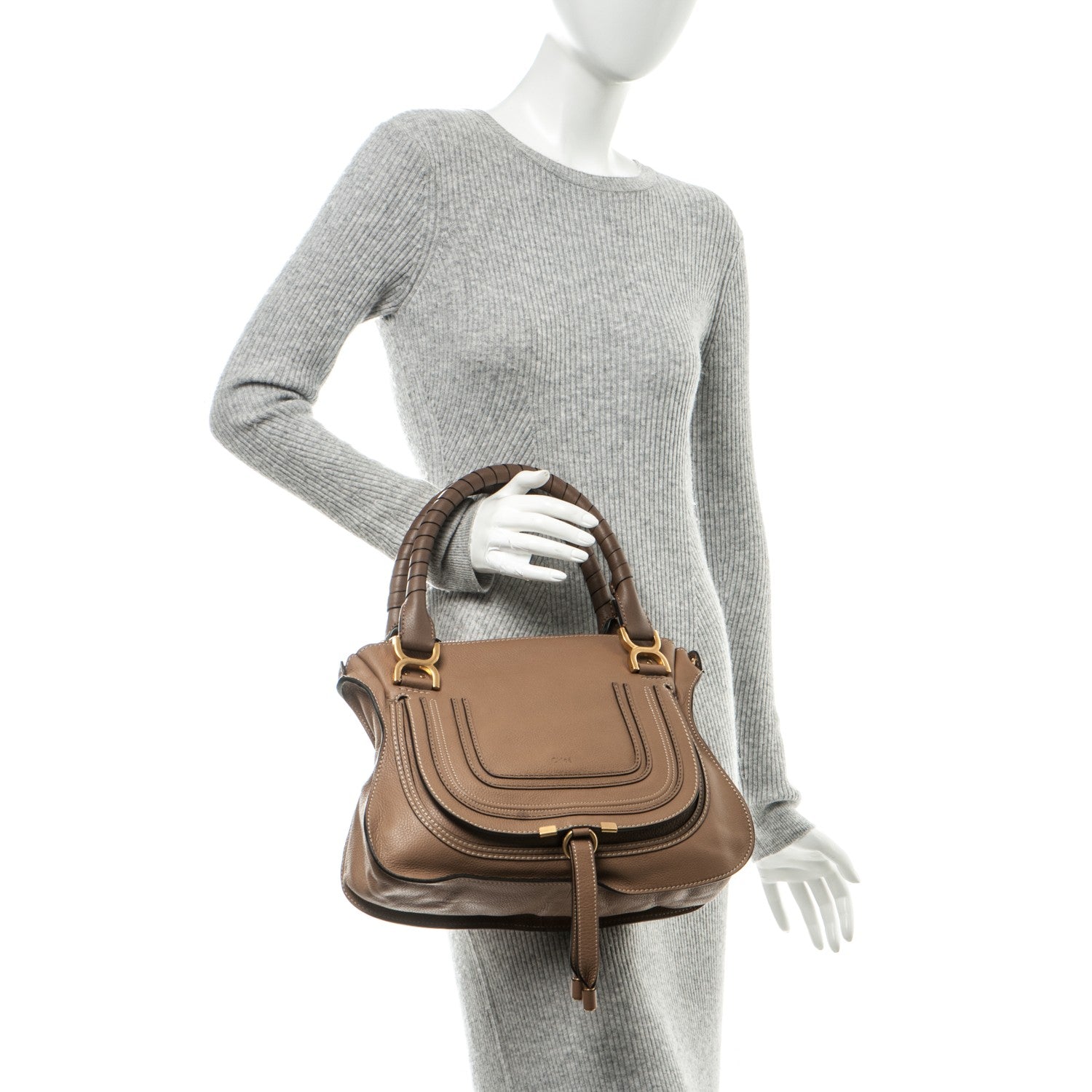 Chloe Calfskin Medium Marcie Satchel Nut 3 of 8