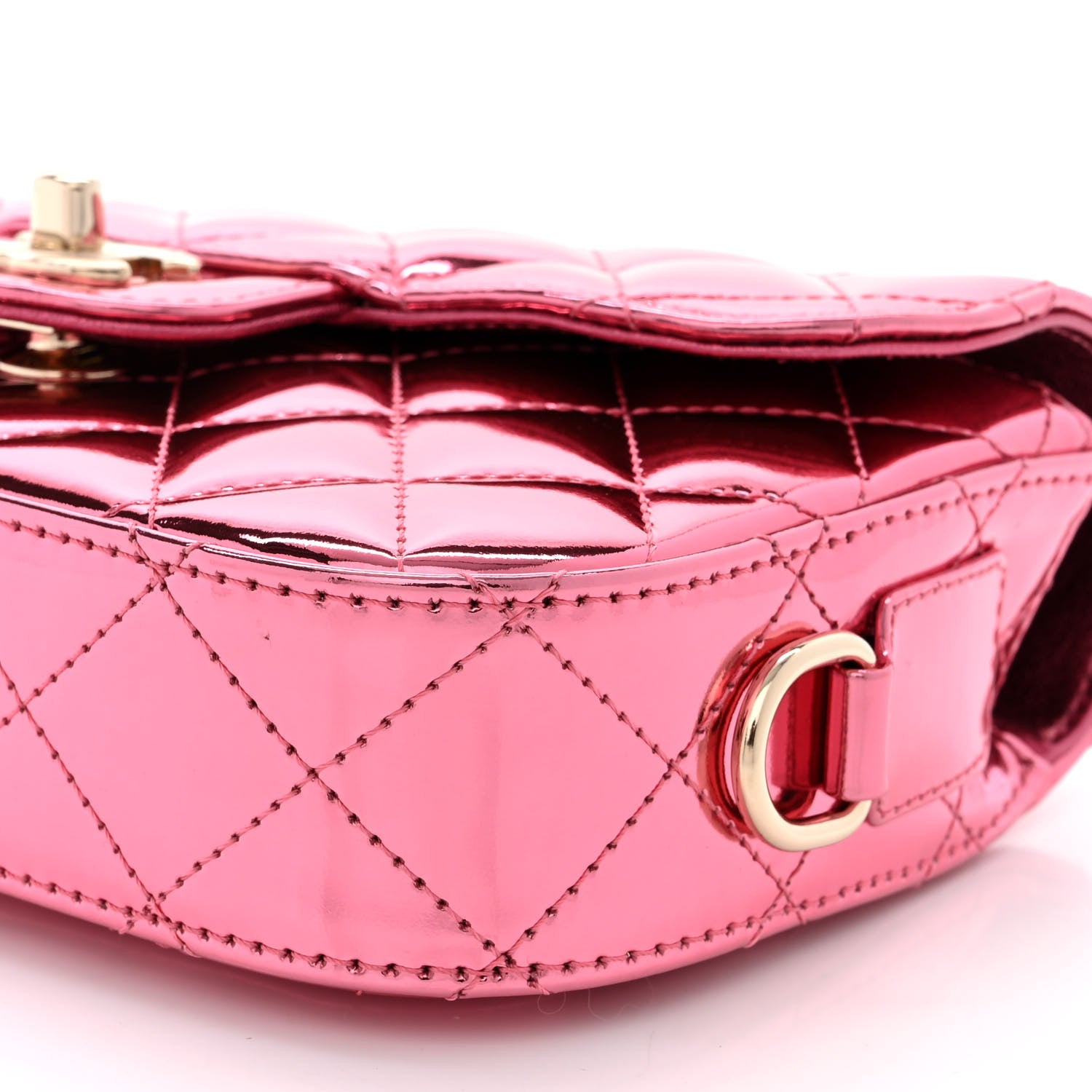 Chanel Mirror Calfskin Metallic Lambskin Quilted Hollywood Boulevard Mini Flap With Star Coin Purse Pink 12 of 13