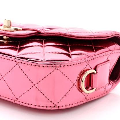 Chanel Mirror Calfskin Metallic Lambskin Quilted Hollywood Boulevard Mini Flap With Star Coin Purse Pink 12 of 13