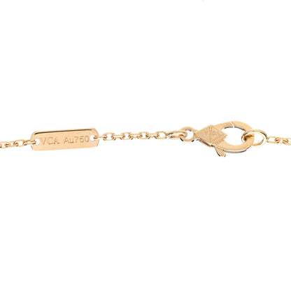 Van Cleef & Arpels 18K Yellow Gold Guilloche Vintage Alhambra Pendant Necklace 3 of 5