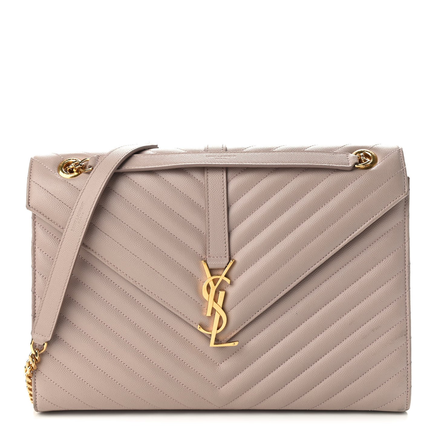 Grain De Poudre Matelasse Chevron Large Monogram Satchel Rose Antic