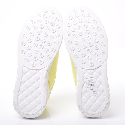 Chanel Calfskin Mesh Lycra Logo Sneakers 41 Yellow 5 of 9
