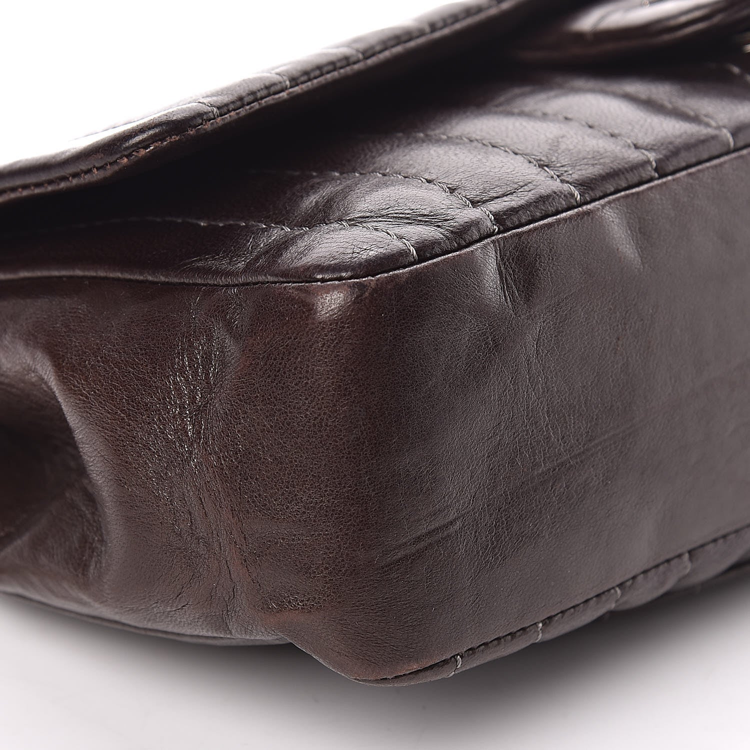 Chanel Lambskin Vertical Quilted Medium Single Flap Brown 9 of 11