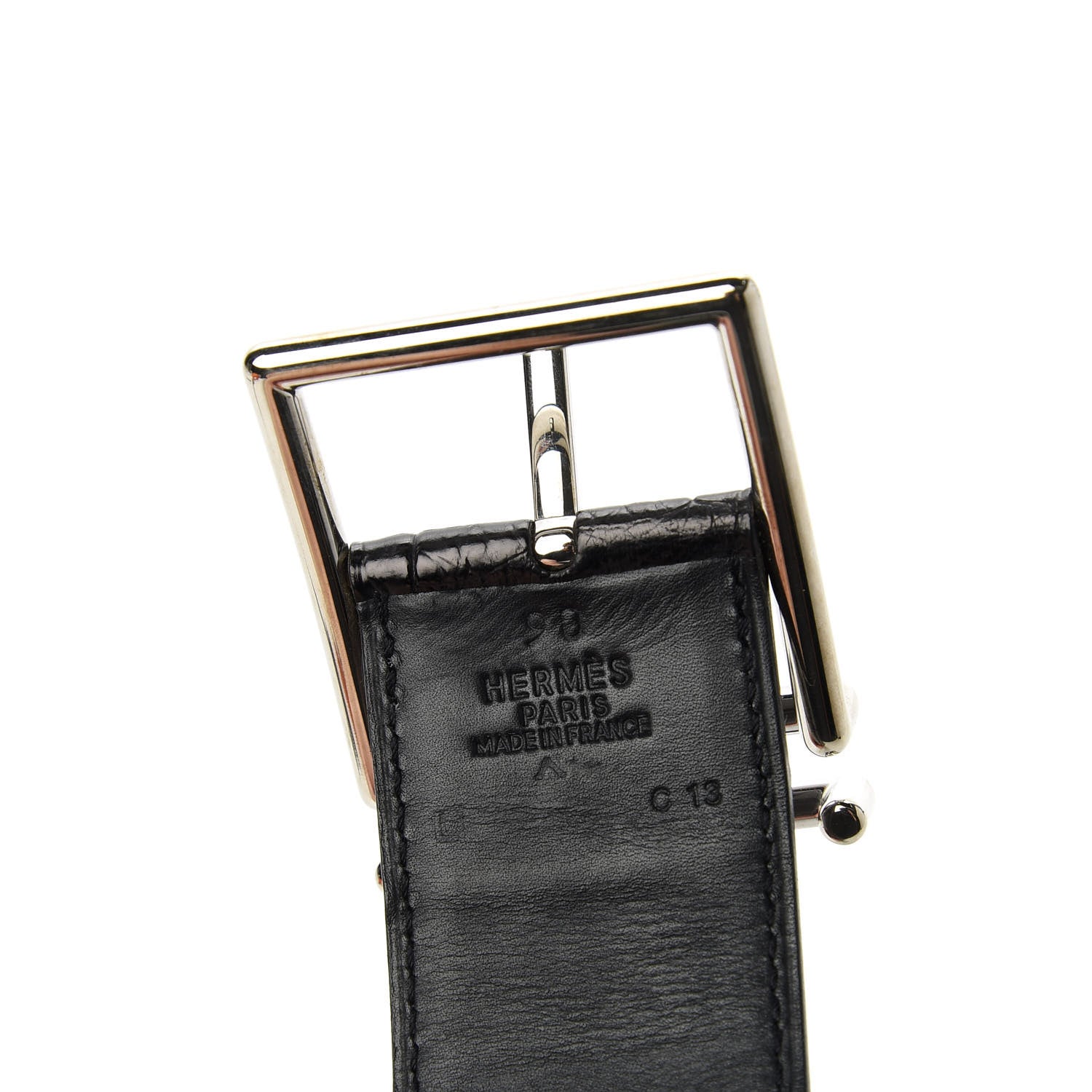 Hermes Matte Porosus Crocodile 32mm Belt 90 Black 5 of 6