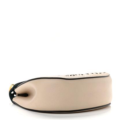 Chloe Calfskin Pineapple Perforated Drew Shoulder Bag Abstract White 4 of 10