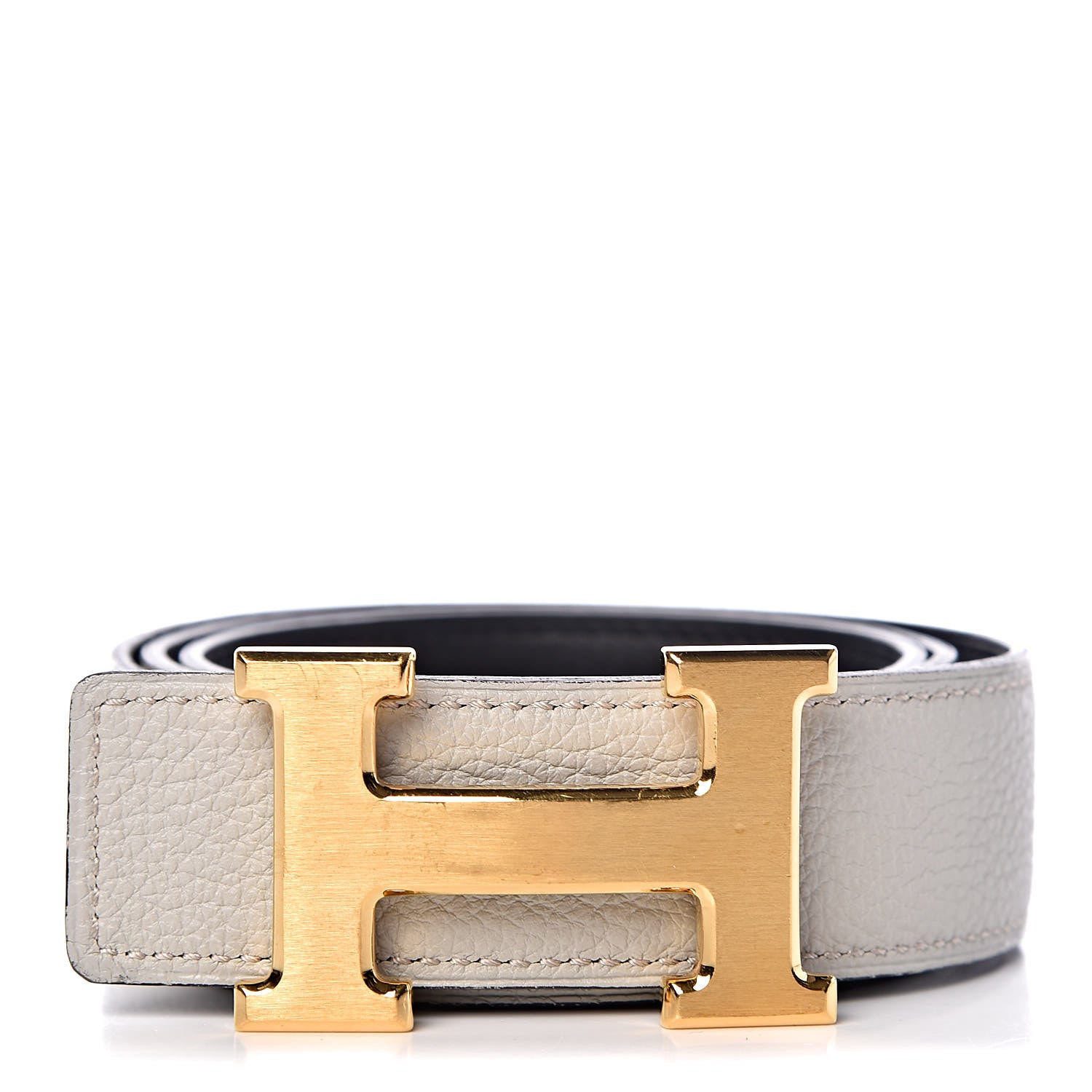 Hermes Swift Togo 32mm H Belt 80 Black Gris Perle 421516