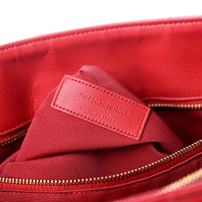Saint Laurent Smooth Calfskin Matelasse Chevron Monogram Shopping Bag Red 6 of 15