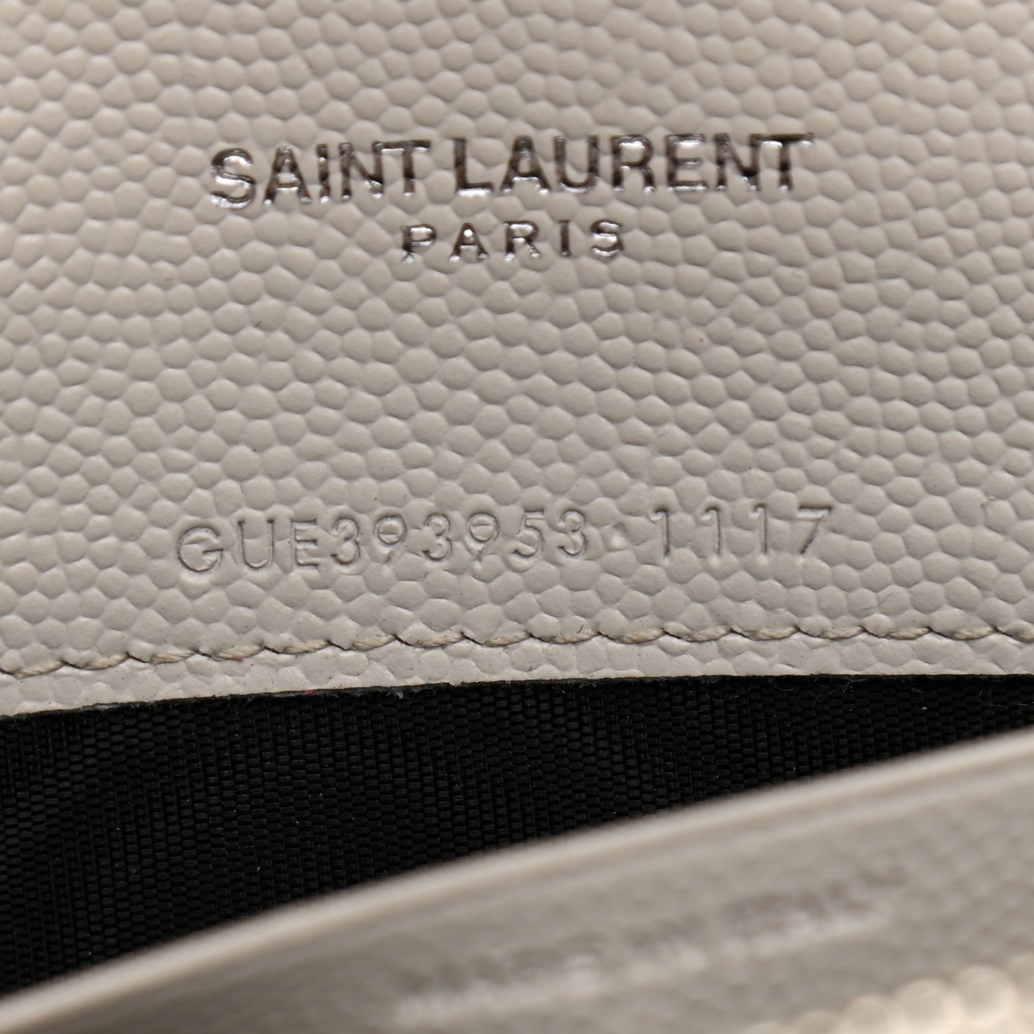 Saint Laurent Grain De Poudre Matelasse Chevron Monogram Envelope Chain Wallet Optical White 7 of 16