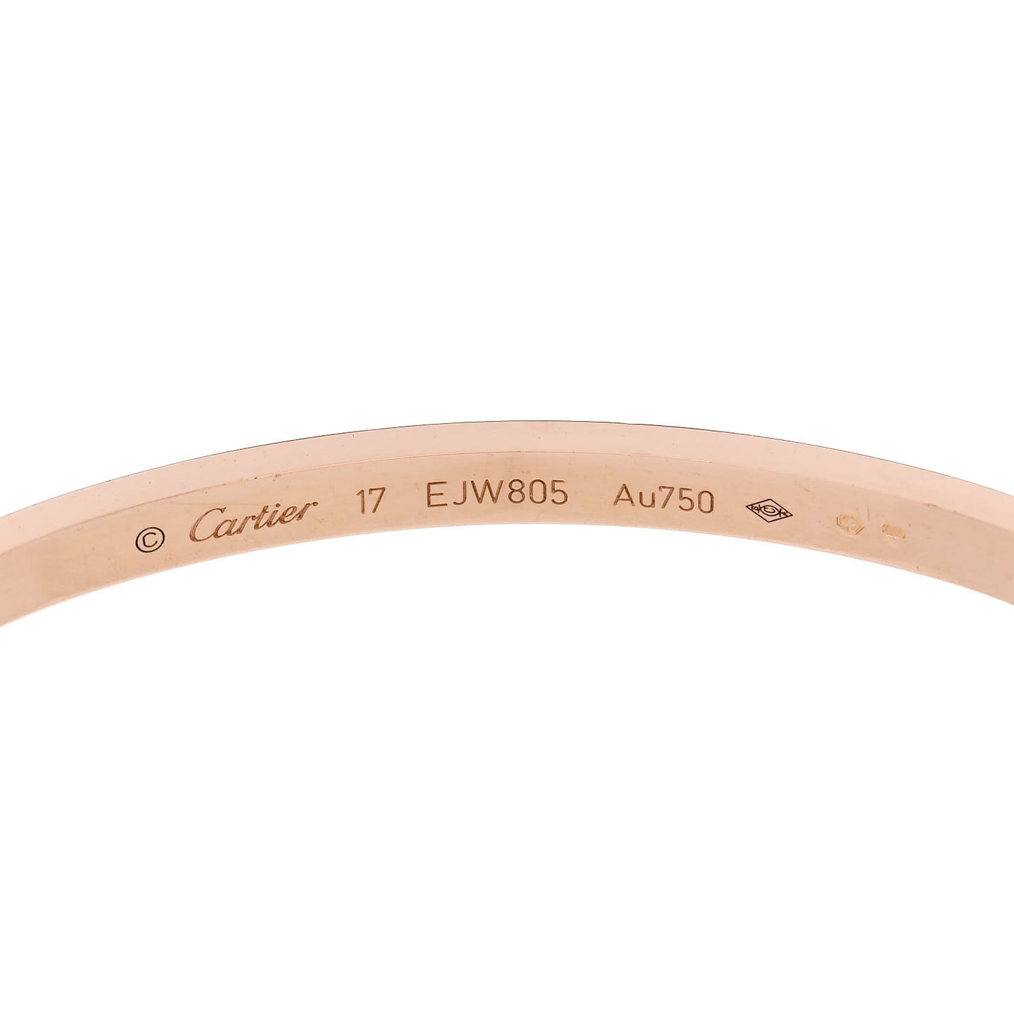 18K Pink Gold Small LOVE Bracelet 17