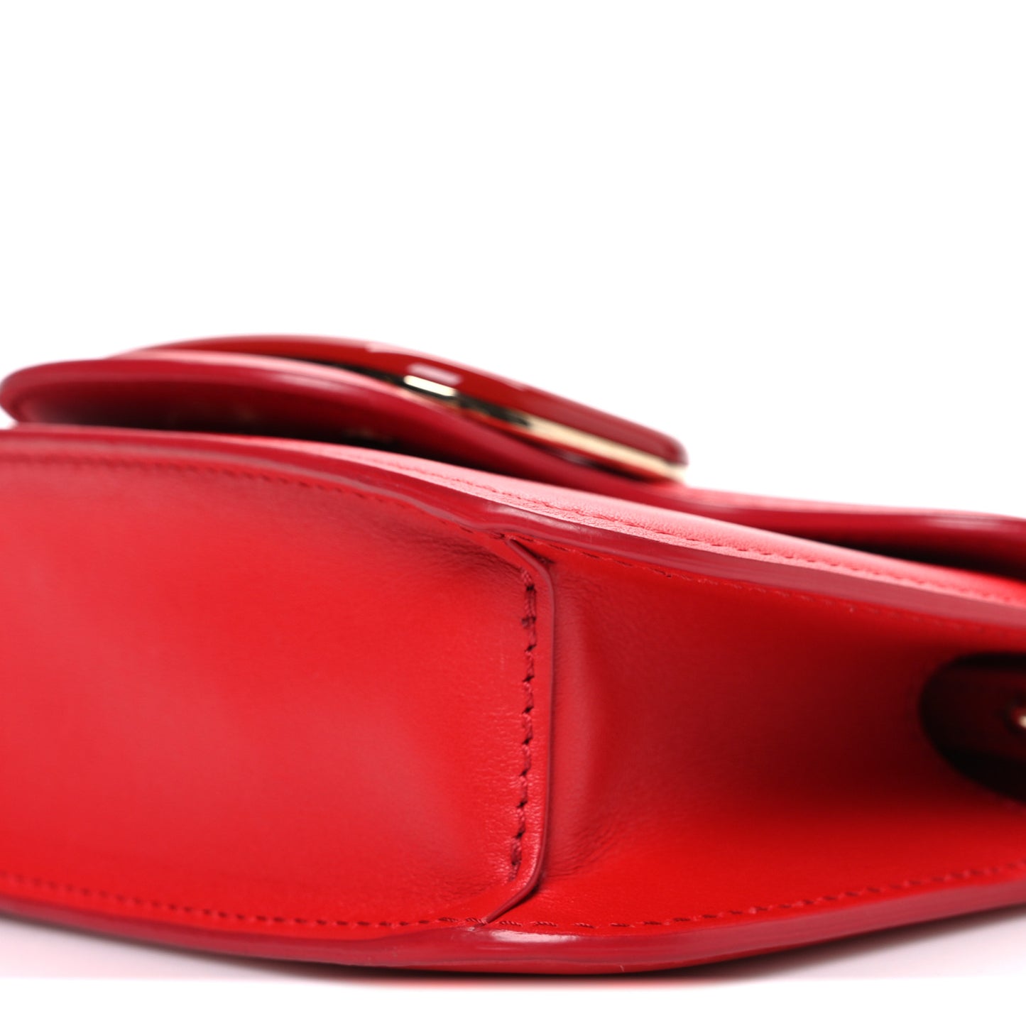 Calfskin Enamel Vlogo Small Loco Shoulder Bag Rouge Pur