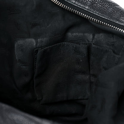Gucci Pebbled Calfskin Medium Jungle Hobo Black 14 of 17