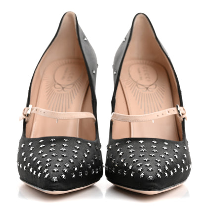 Gucci Silk Satin Star Studded Pumps 40 Black 3 of 10