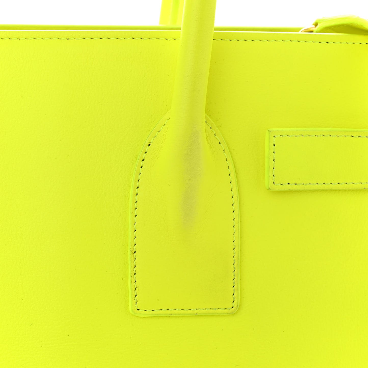 Calfskin Small Sac De Jour Bag Neon Yellow