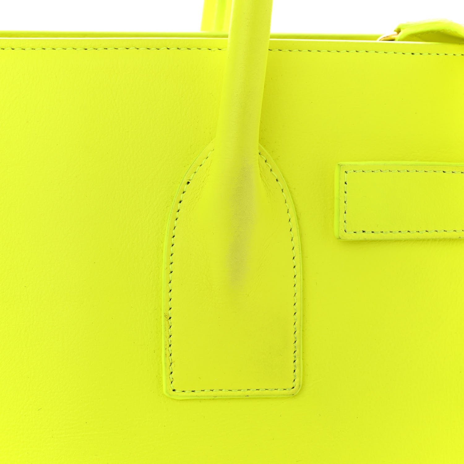 Saint Laurent Calfskin Small Sac De Jour Bag Neon Yellow 17 of 22