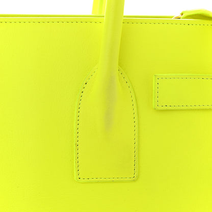 Saint Laurent Calfskin Small Sac De Jour Bag Neon Yellow 17 of 22