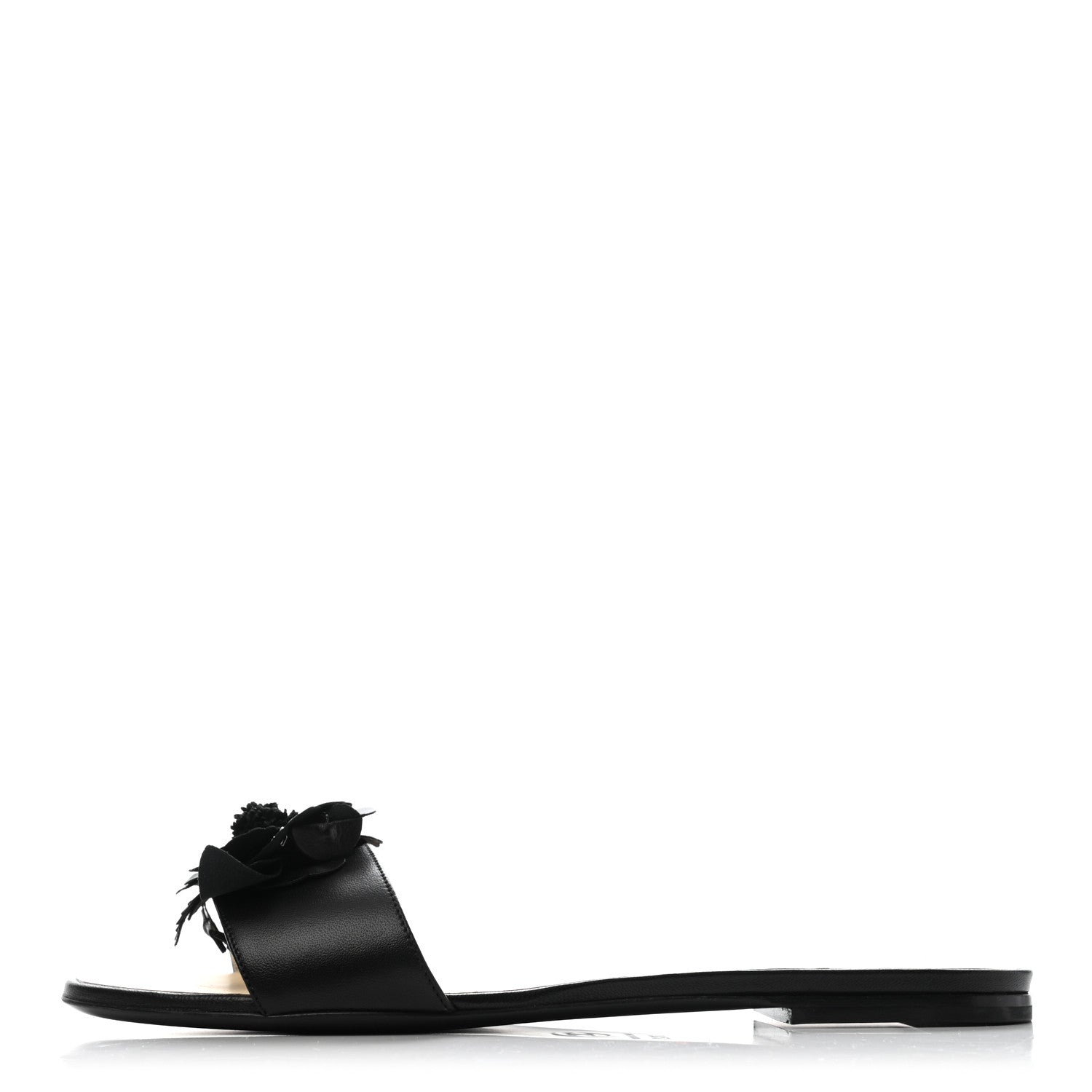 Chanel Lambskin Camellia Sandal Mule 38.5 Black 1 of 8