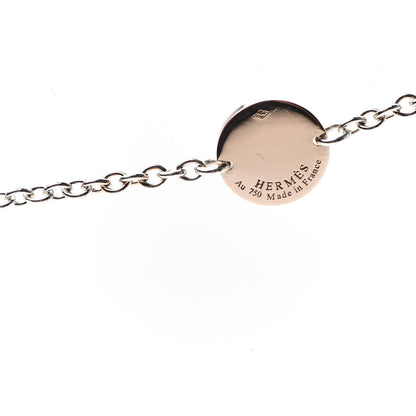 Hermes Sterling Silver 18K Rose Gold Confettis Long Necklace 80 6 of 7