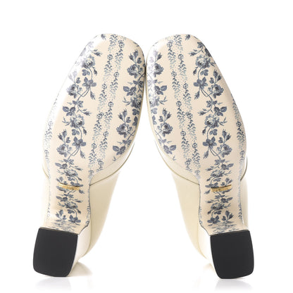 Gucci Malaga Kid GG Victoire 95mm Loafer Pumps 40 Vintage White 6 of 10