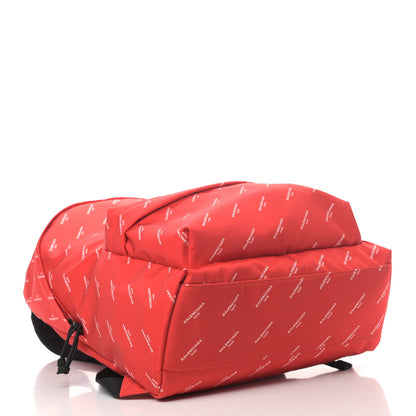 Balenciaga Twill Nylon Allover Logo Print Explorer Backpack Rouge Vermillion White 7 of 8