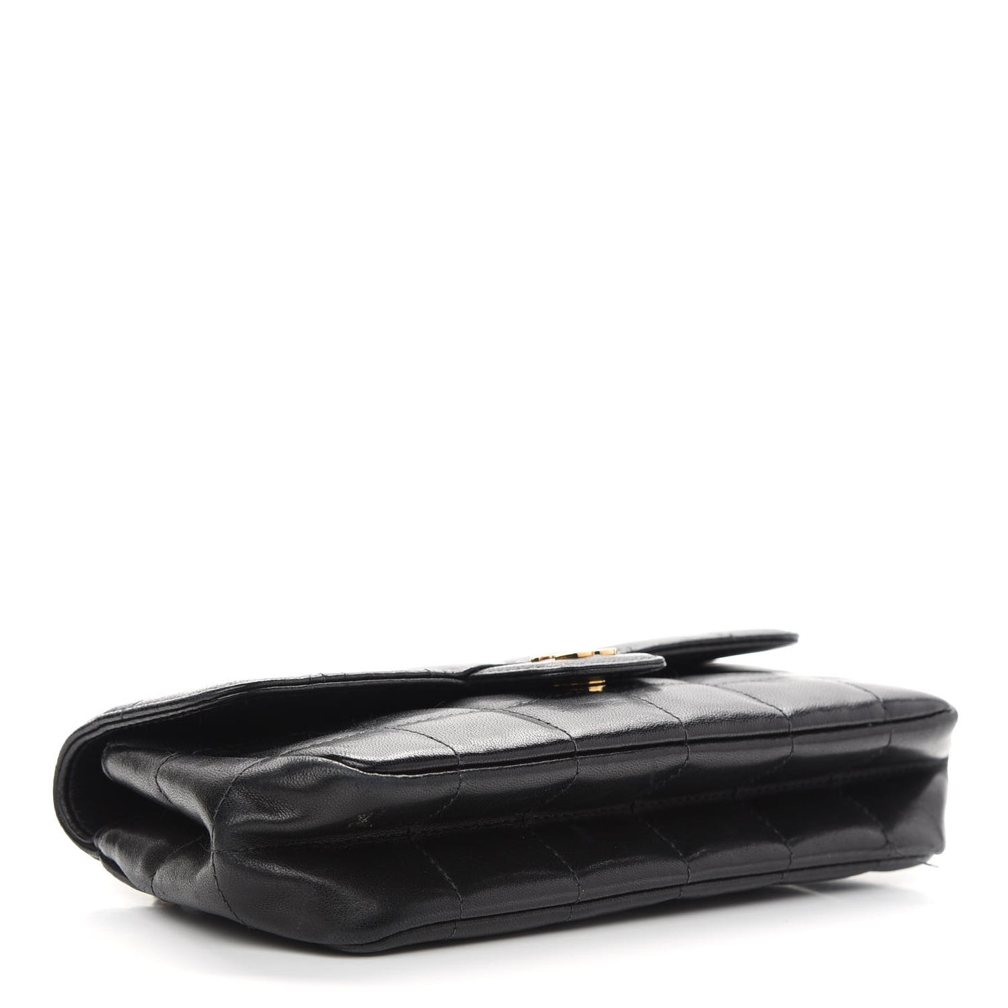 Lambskin Quilted Mini Chocolate Bar Camellia Flap Black