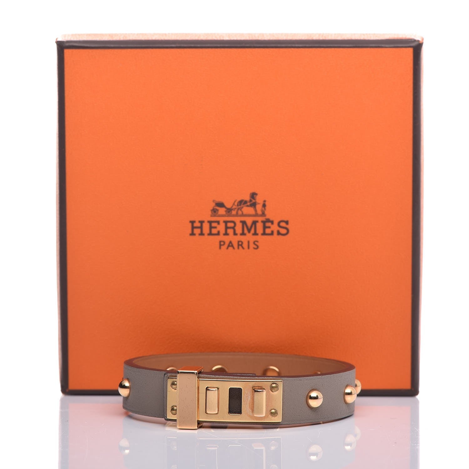 Hermes Swift Mini Dog Clous Ronds Bracelet T2 Gris Asphalte 6 of 6
